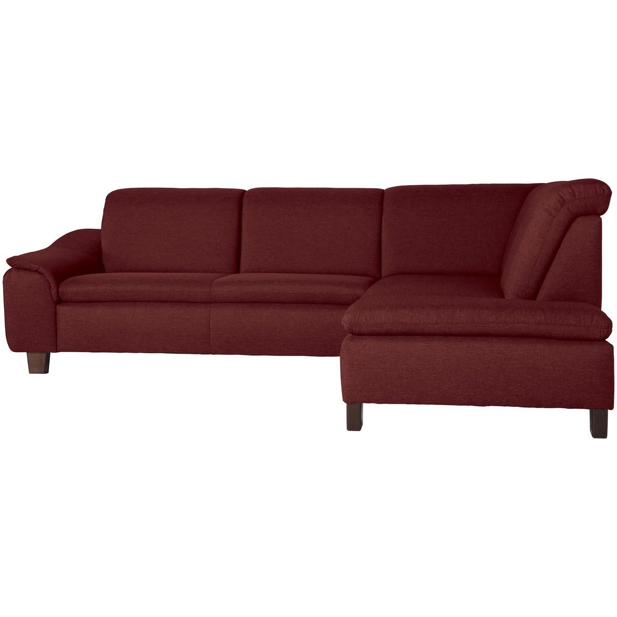 ECKSOFA mit Ottomane rechts Kaylil Flachgewebe rot - Rot, Kunststoff (187/247cm) - 58aufmkessel