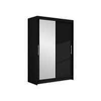 KLEIDERSCHRANK Miami VI - Silberfarben/Schwarz, Holzwerkstoff/Kunststoff (120/200/58cm) - MIRJAN24