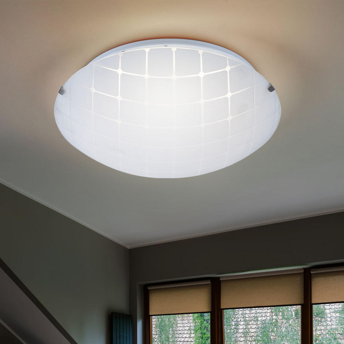 LED DECKENLEUCHTE Metall Weiß 2er Set - Weiß, Glas (25/25/7.5cm) - Globo Lighting