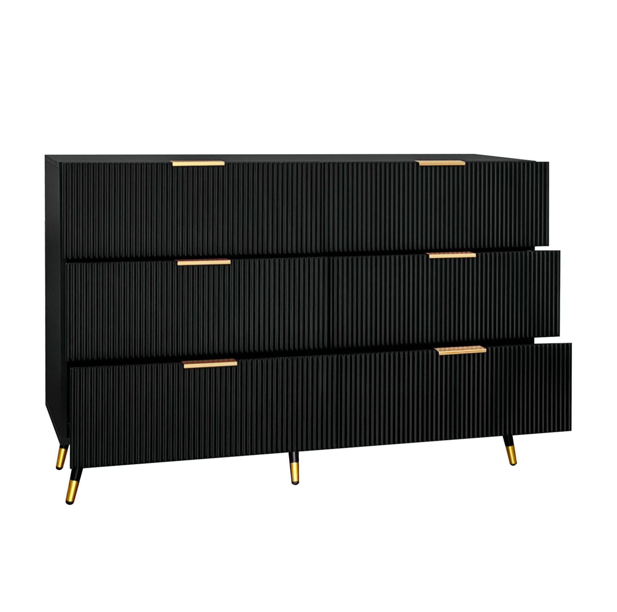 Okmyhome Sideboard Schwarz 40x77x120 cm