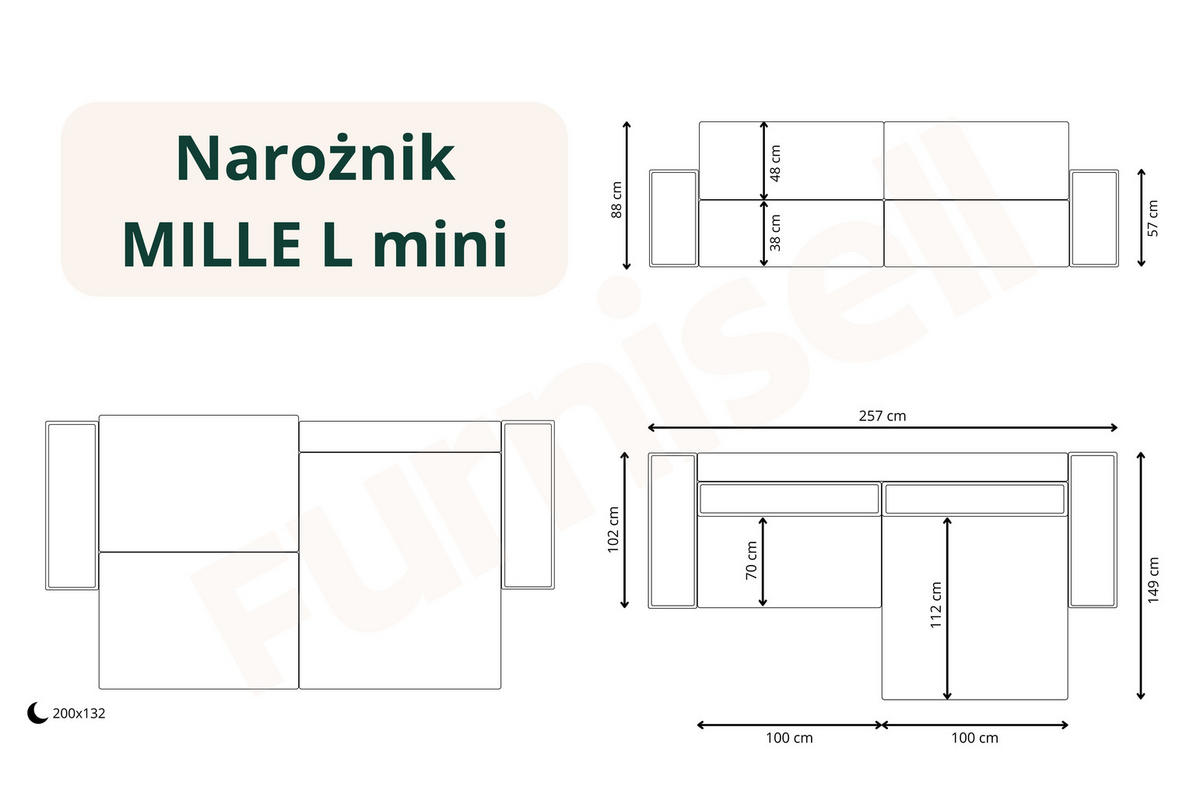 ECKSOFA mit Schlaffunktion Grau Anthrazit - Dunkelgrau, Textil (257/148cm) - Furnisell