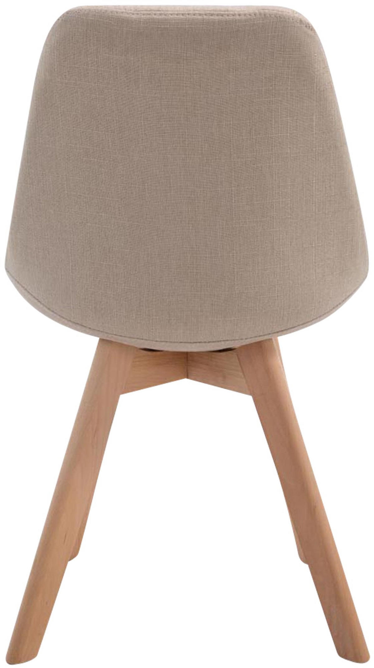 STUHL Stoff creme - Eukalyptusholzfarben/Creme, Holz/Textil (48/84/55cm) - CLP