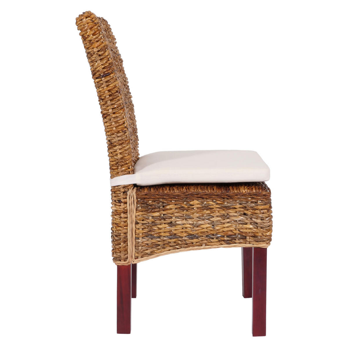 ESSZIMMERSTUHL 2er-Set Korbstuhl Stuhl Malibu Bananengeflecht 96x46x41cm Sitzhöhe 46cm hell mit Kissen - Hellbraun, Kunststoff (46/96/41cm) - CHEFGASTRO