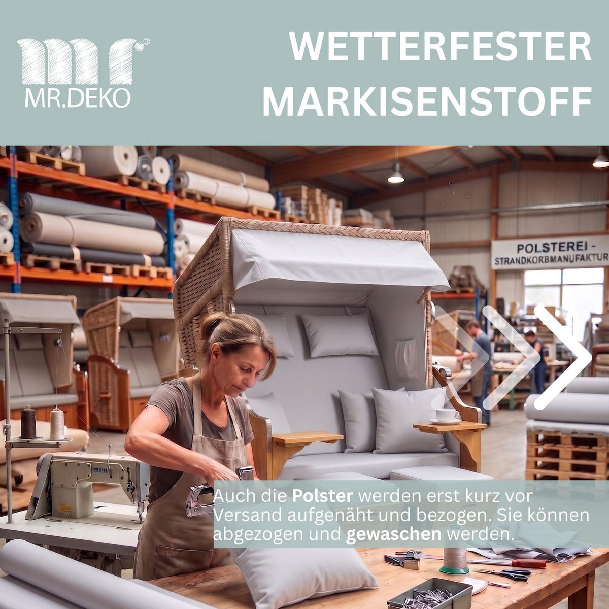 STRANDKORB Schleswig Pinie 2-Sitzer - Braun/Grau, Metall (120/160/80cm) - Mr. Deko