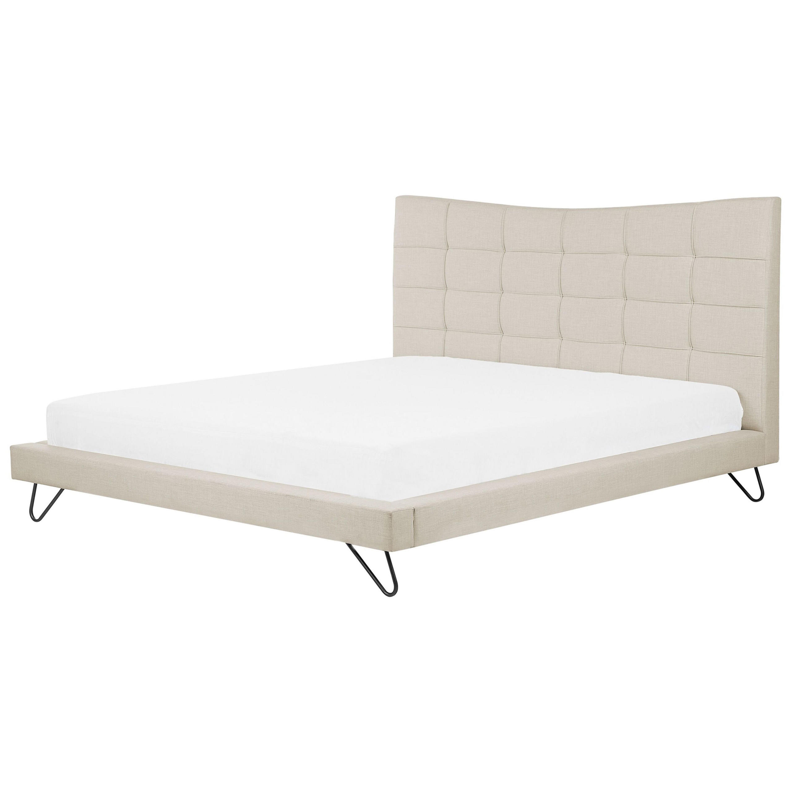 Beliani ČALOUNĚNÁ POSTEL 180/200 cm Světlá Béžová Lannion