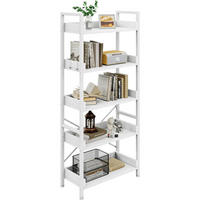BÜCHERREGAL 5 Etagen Weiß 64 x 30 x 160 cm - Weiß, Metall (64/160/30cm)