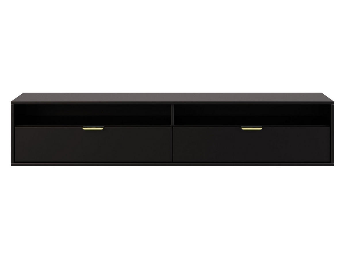 TV-LOWBOARD Queen 175 - Goldfarben/Schwarz, Holzwerkstoff/Metall (175/35/33cm) - MIRJAN24