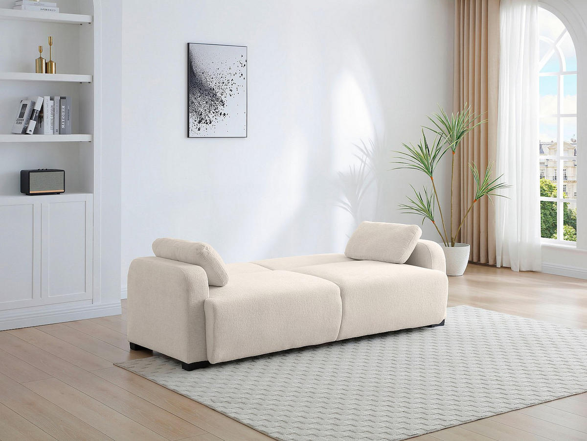 SCHLAFSOFA - 3 Personen - Stoff - Beige - - Beige, Textil (213/85/93cm) - Vente-Unique