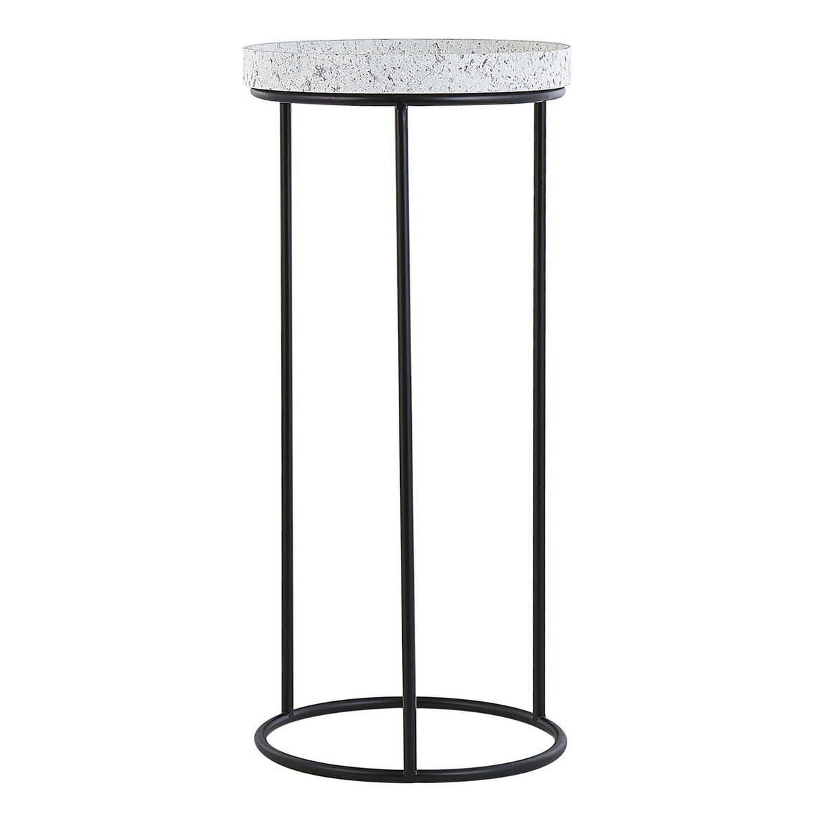 BEISTELLTISCH 3er Set Rund Schwarz, Grau, Weiß, Gelb Texon - Schwarz, Metall (36/36cm) - Beliani