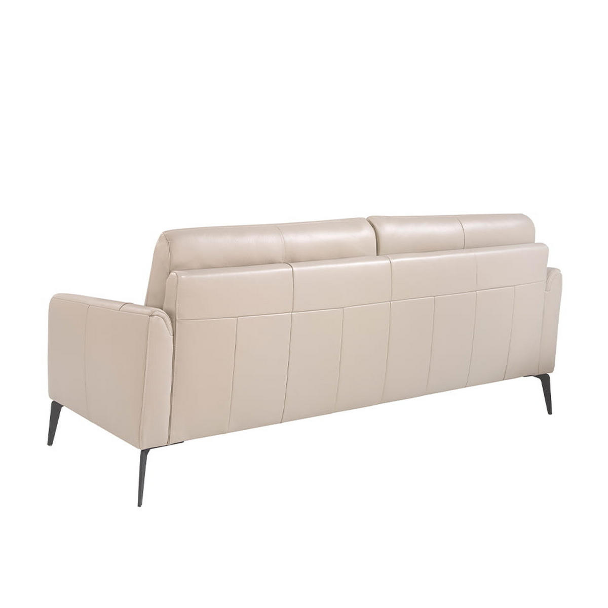 SOFA 3-SITZER Taupe Grau Schwarz 192/88/87 cm - Dunkelgrau/Schwarz, Leder (192/87/88cm) - ANGEL CERDA