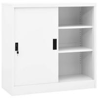 BÜROSCHRANK Mit Schiebetür Weiss 90/40/90 Cm Stahl - Weiß, Metall (40/90/90cm) - vidaXL
