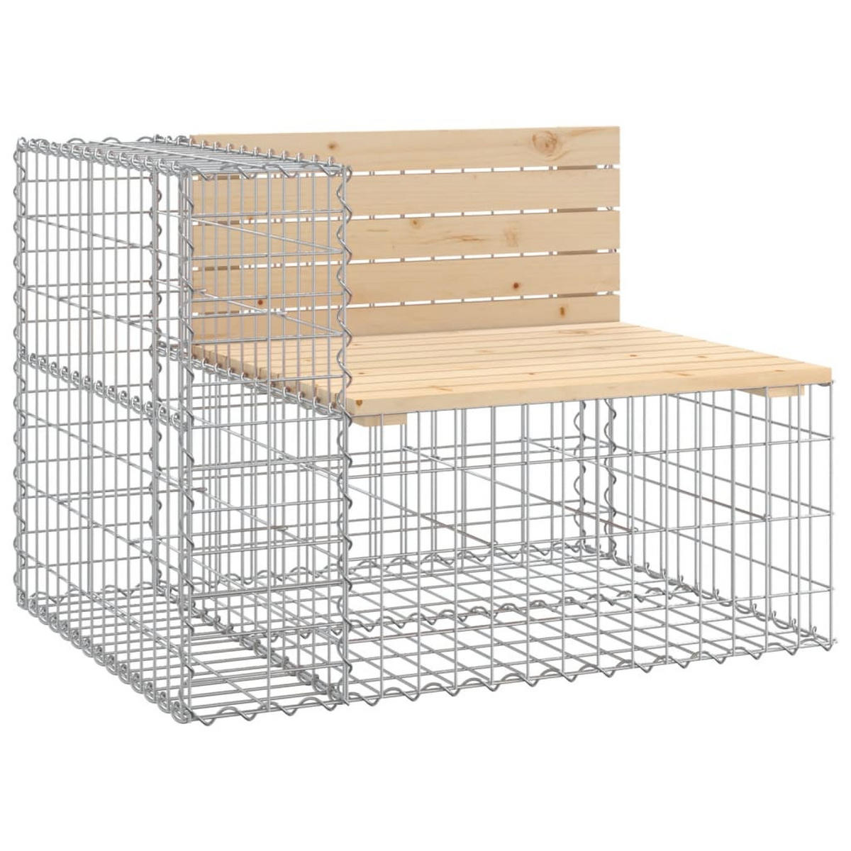 GARTENBANK Gabionen INO 287x71x65,5 cm Kiefernholz Natur - Silberfarben, Metall (287/65.5/71cm) - DELUKE