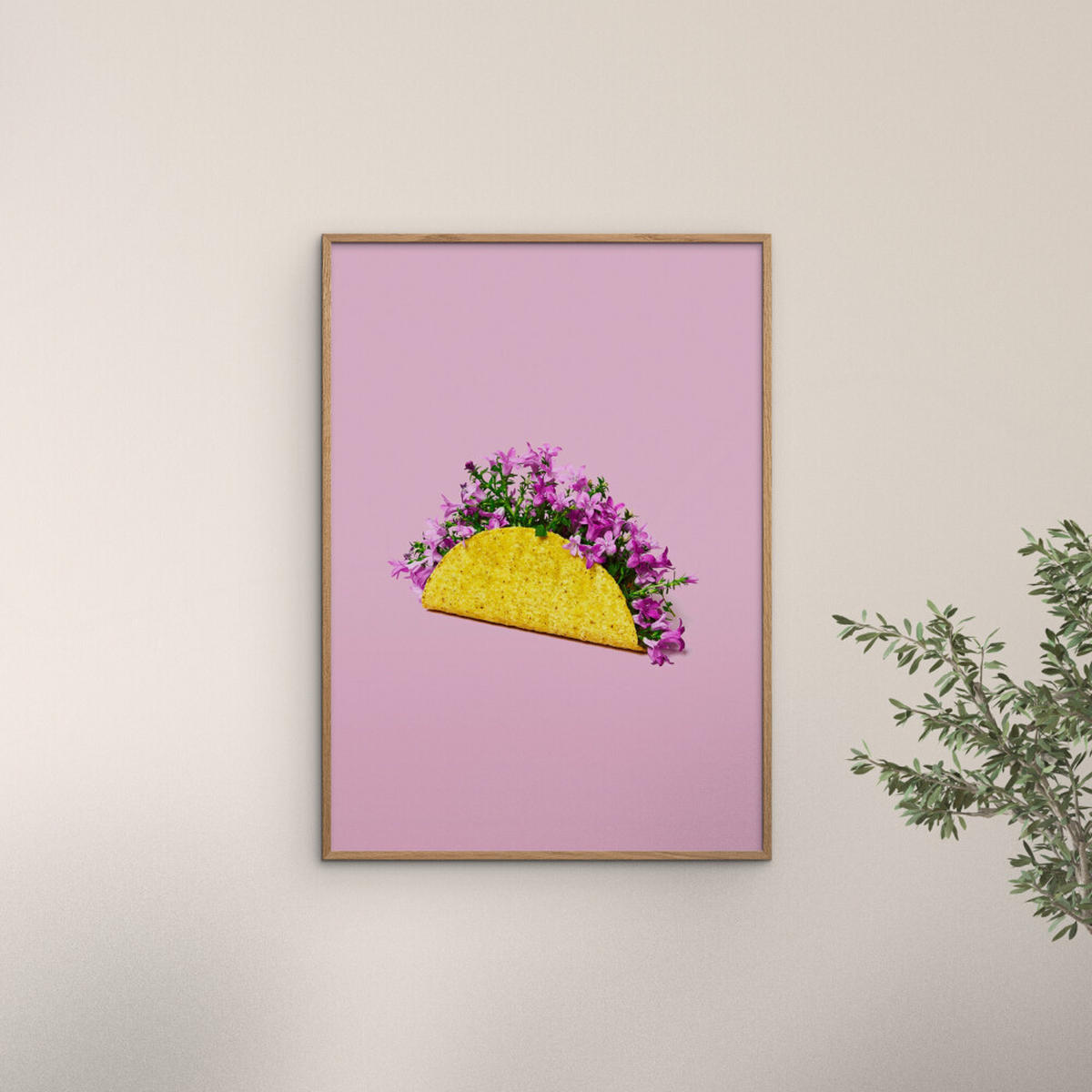 POSTER Supermercat - Flower taco - Pink, Papier (50/70/0.1cm) - Poster&Frame
