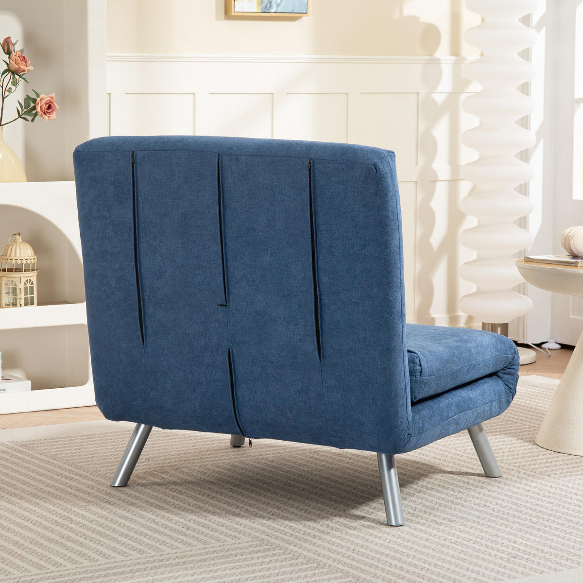 SCHLAFSESSEL 3-in-1 DE-14667 5-stufig verstellbar mit breiter Sitzfläche Blau - Blau, Metall (75/83/80cm) - ComfortXL
