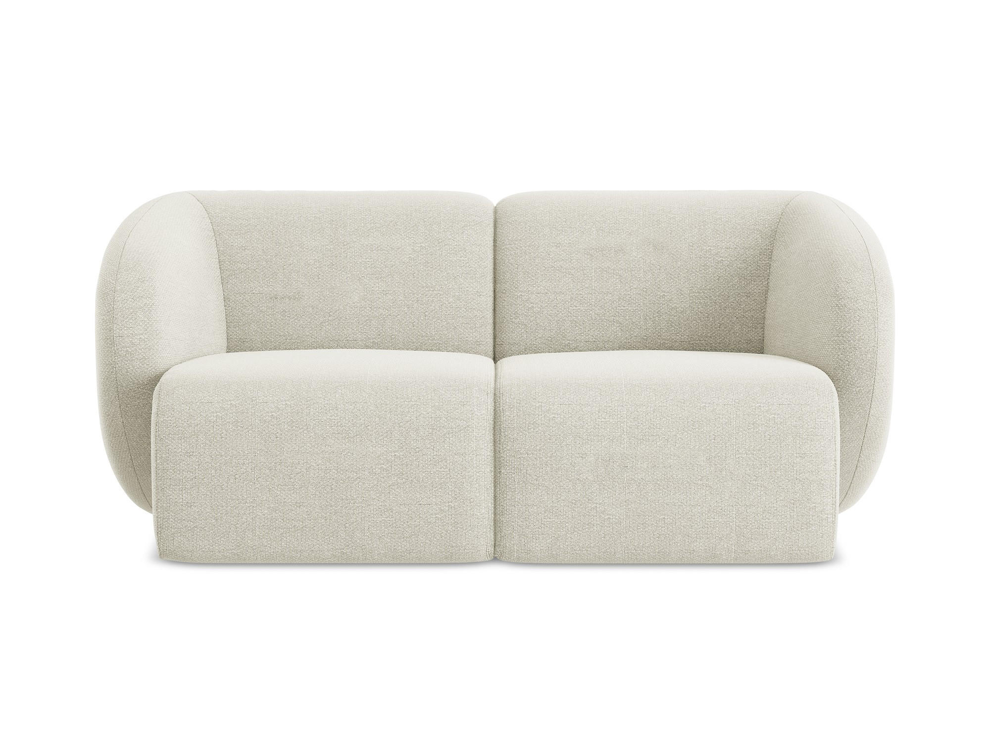 2-SITZER-SOFA Bouclé Stoff Beige - Sandfarben/Schwarz, Holzwerkstoff/Kunststoff (174/75/94cm) - Makamii