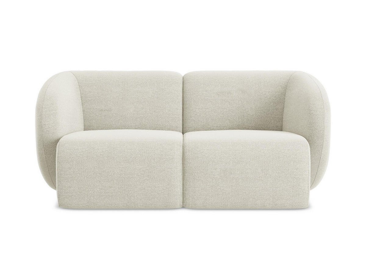 2-SITZER-SOFA Bouclé Stoff Beige - Sandfarben/Schwarz, Holzwerkstoff/Kunststoff (174/75/94cm) - Makamii