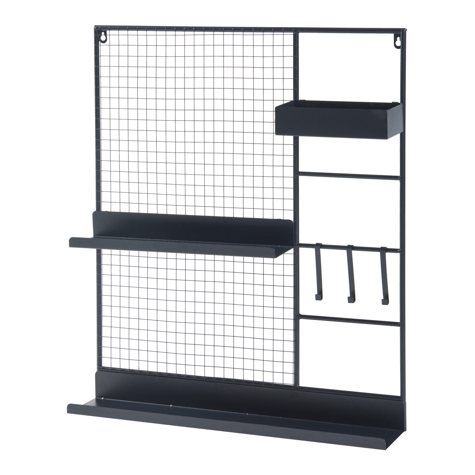 WANDGITTER Westre - Schwarz, Metall (60/70/11cm) - [en.casa]