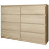 KOMMODE Look 120 cm mit acht Schubladen, eiche Sonoma - Sonoma Eiche, Holzwerkstoff (120/93/33cm) - Beautysofa