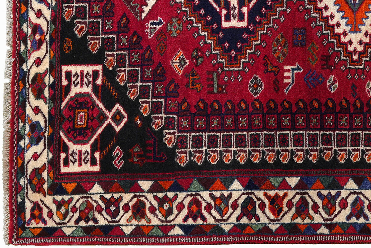 TEPPICH Gashgai Rot 203/159 cm Schurwolle - Rot, Textil (159/203cm) - Looma