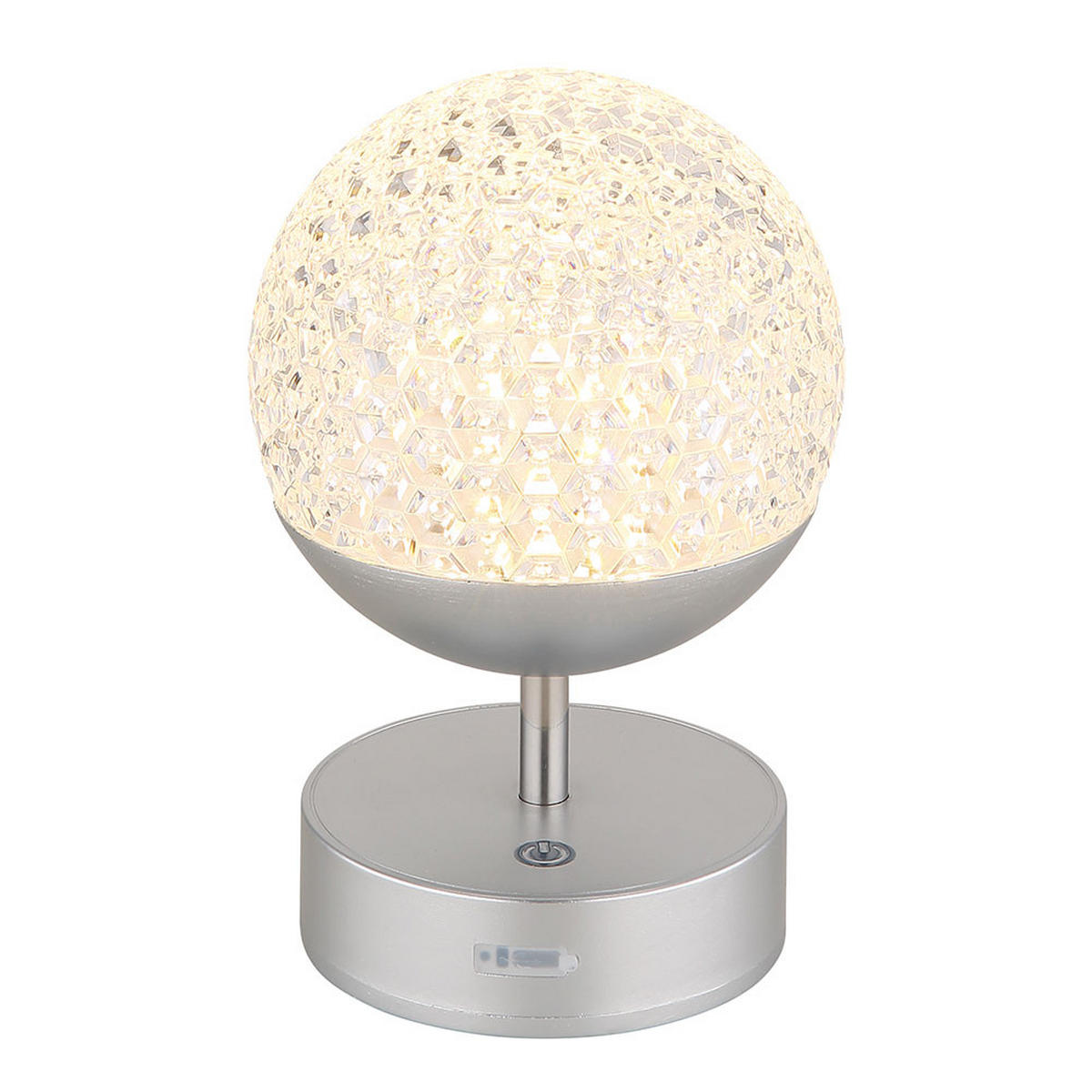LED TISCHLEUCHTE Edelstahl Silber - Silberfarben, Metall (12/12/31.5cm) - Globo Lighting