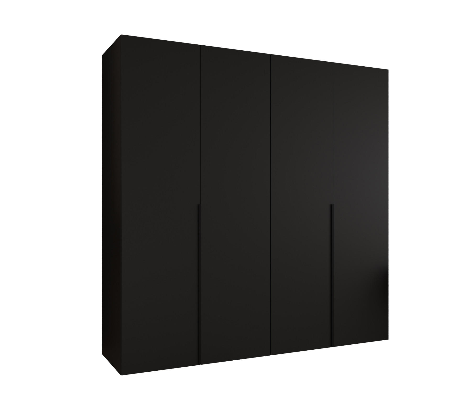 Abiks Möbel Drehtürenschrank Schwarz, Schwarz 200x202x52 cm