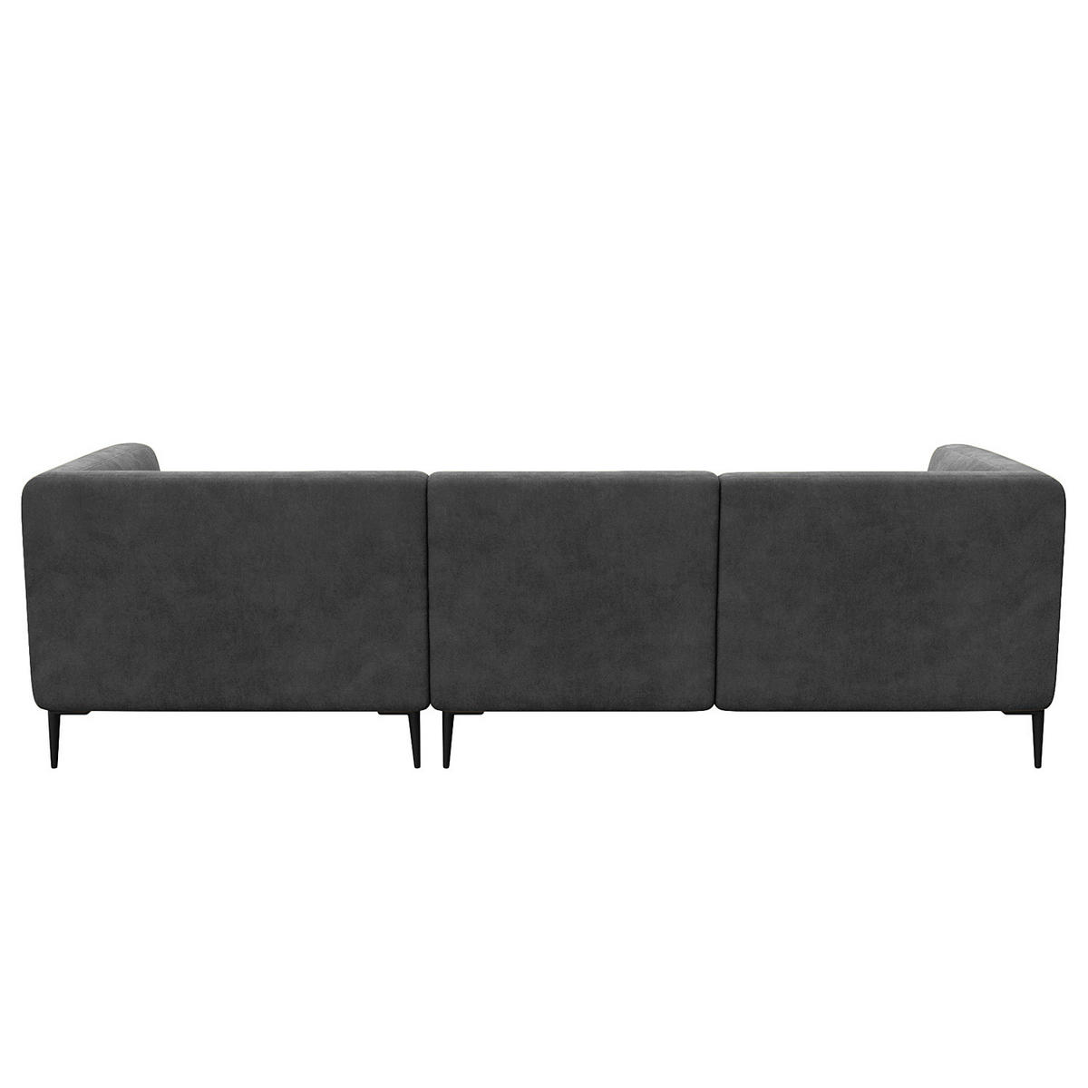 2,5-SITZER ECKSOFA mit Longchair - Schwarz/Grau, Textil/Metall (271/148cm) - home24