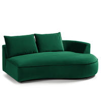 OTTOMANE - modular - Dunkelgrün/Schwarz, Kunststoff/Textil (196/82/146cm) - home24