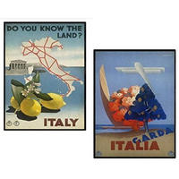 POSTER Set Mit 2 Travel Vater A3 Schwarzer Rahmen - Schwarz, Papier (29.7/5/42cm) - Nacnic