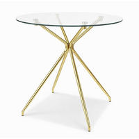 ESSTISCH Azalia Glas / gold 80 / 80 / 75cm - Goldfarben, Glas/Holz (80/80/75cm) - Feldmann-Wohnen