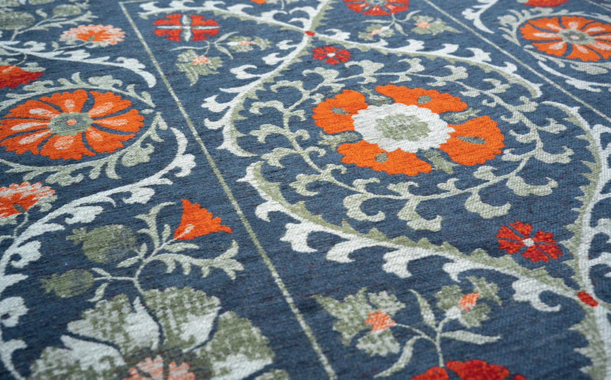 TEPPICH Flachgewebe Orient TABRY Blau 240 x 340 cm - Blau, Textil (240/340cm) - Novatrend