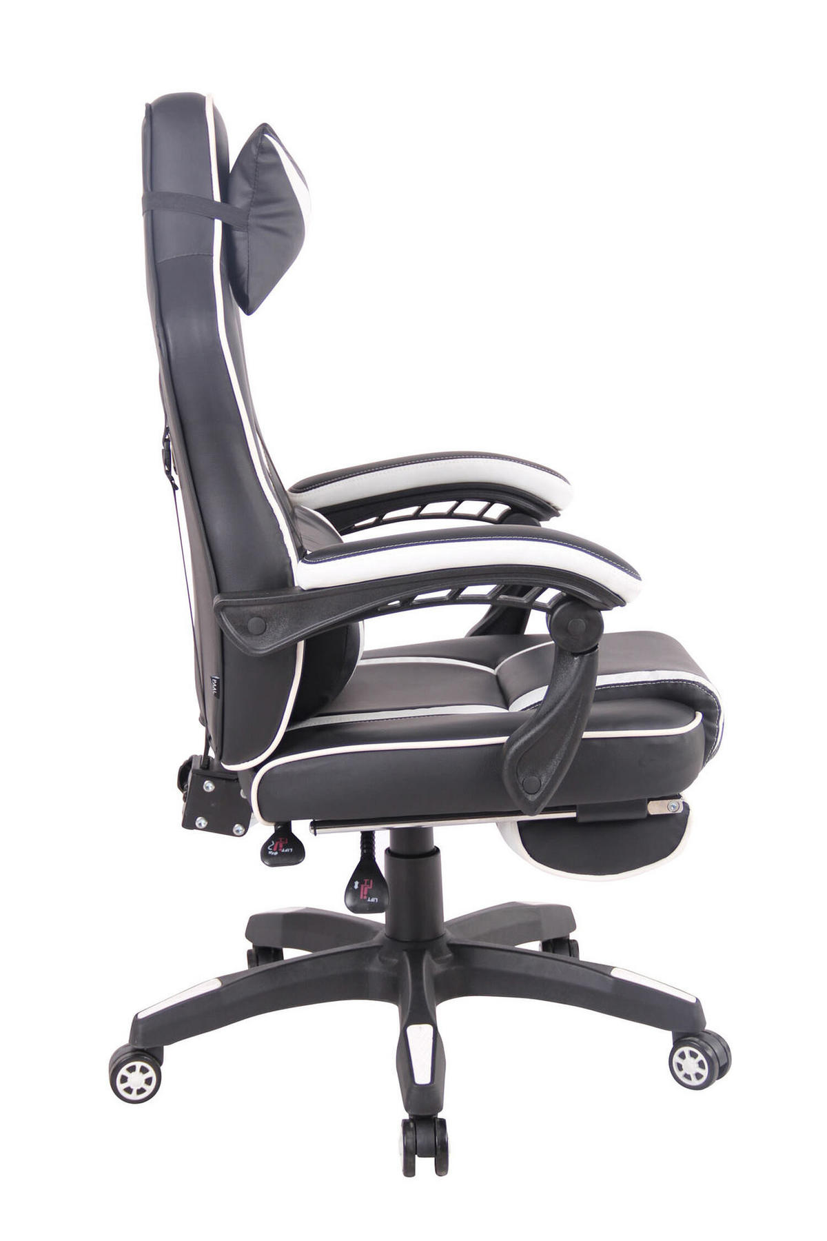 BÜROSTUHL Hero, Kunstleder Schwarz/Weiß - Weiß, Kunststoff/Textil (68/124/61cm) - TPFLiving