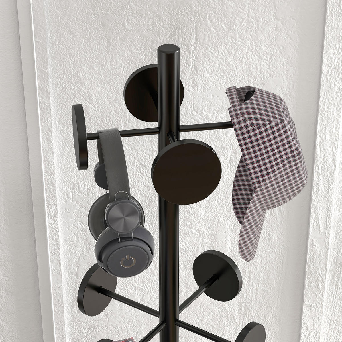 GARDEROBENSTÄNDER Schwarz 1 Stück - Schwarz, Metall (34/177/34cm) - GiPP