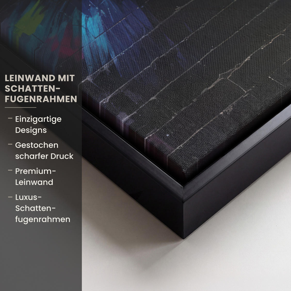 LEINWAND Bilder mit Rahmen - Graffiti - Schimpanse - Straßenkunst - Kopfhörer - Affe - 60x80 - Blau, Textil (60/80cm) - MuchoWow