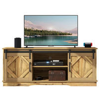 TV-SCHRANK 150/40/60 cm rustikales Braun mit 2 Schiebetüren und höhenverstellbaren Regalen - Braun, Holzwerkstoff (150/60/40cm) - OKWISH