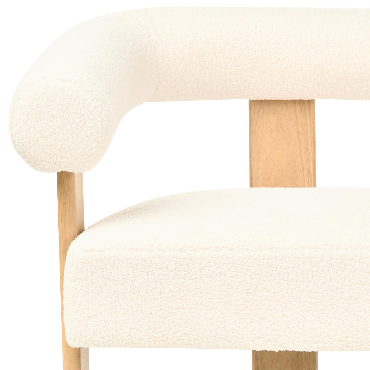 POHOVKA 2-místná Bouclé Krémově bílá/Světle hnědá Ilbro - krémová, textil (138/76/68cm) - Beliani
