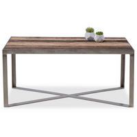 COUCHTISCH Salo 2 Recyceltes Massivholz Rechteckig 100/45/60 cm - Silberfarben, Metall (60/45/24cm) - M2 Kollektion