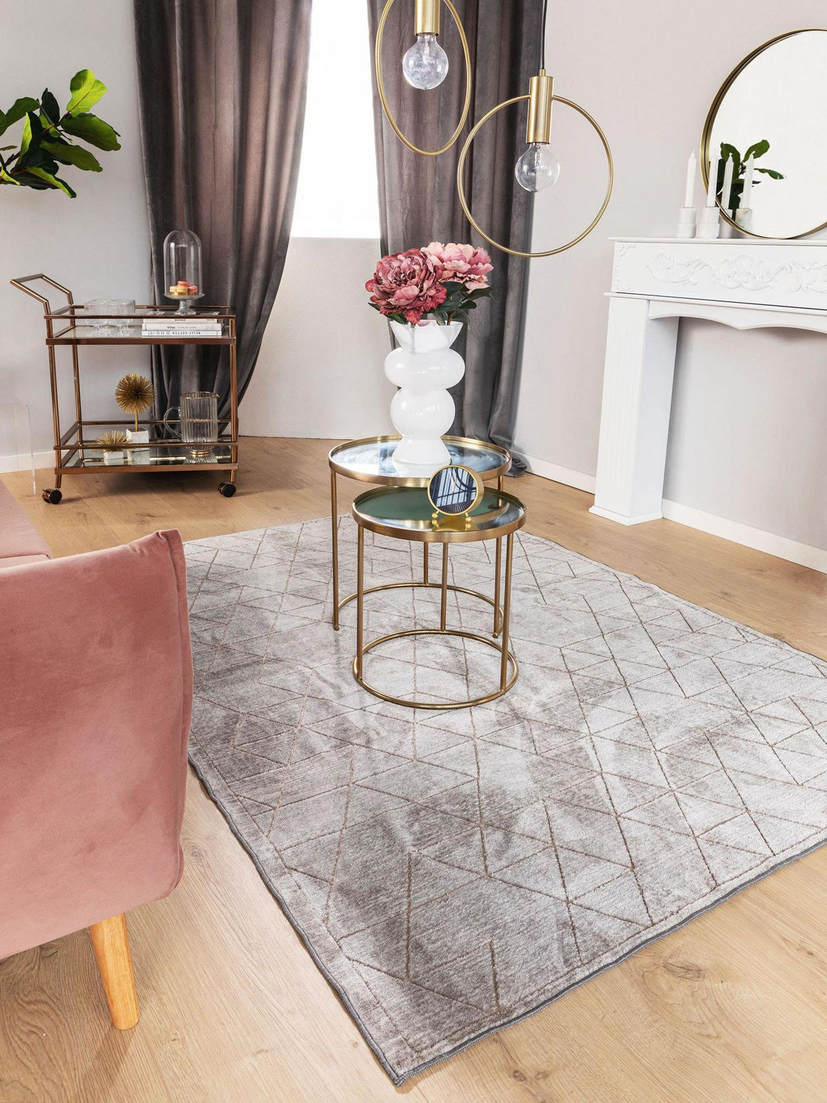 KOBEREC Daisy Sivá 100x150 cm - sivá, textil/plast (100/1cm) - KUNSTLOFT