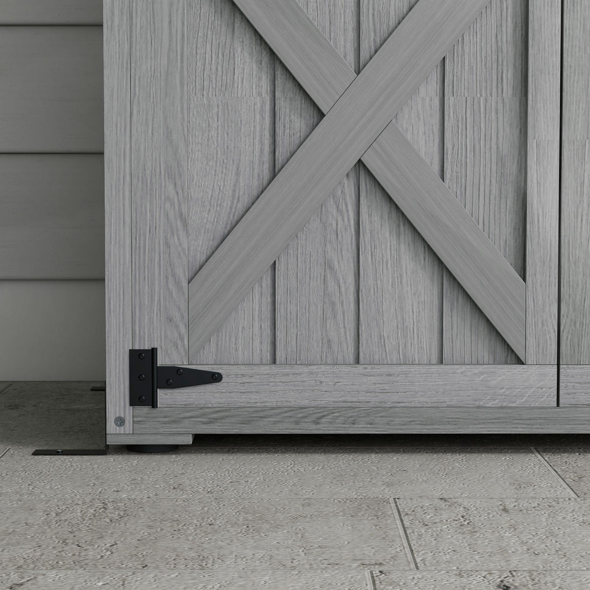GERÄTESCHUPPEN DE-17609 2 Böden mit Bitumendach Grau - Grau, Holz (90/168.5/54.5cm) - ComfortXL