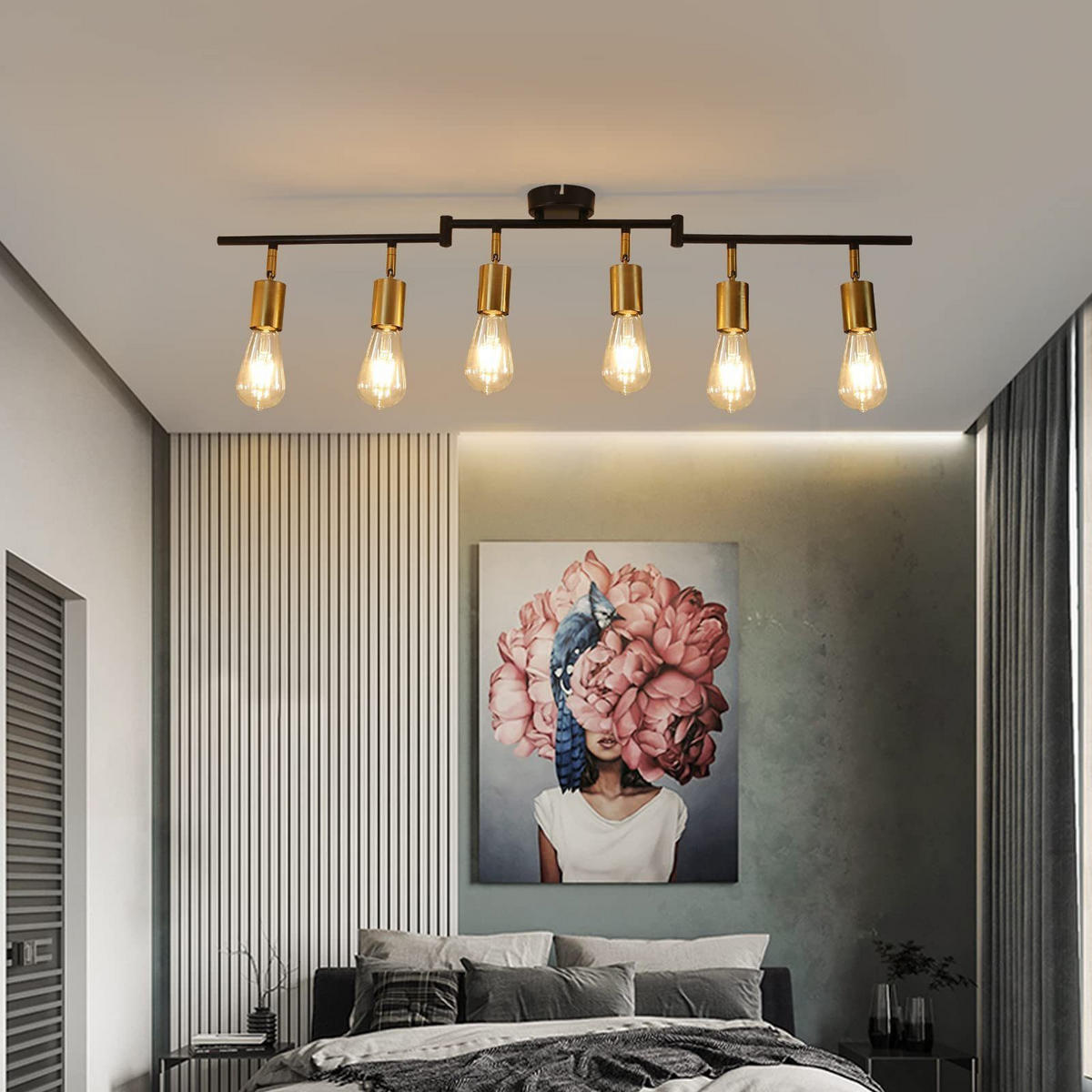 DECKENSTRAHLER Higurashi 14.5/10/34cm - Goldfarben, Metall (14.5/10/34cm) - ZMH