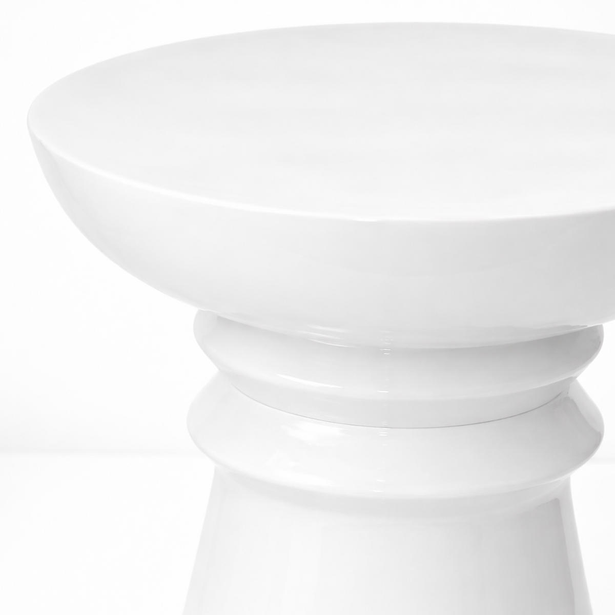 STRANSKI tabel - bela, kovina (38/38/45cm) - Relaxdays