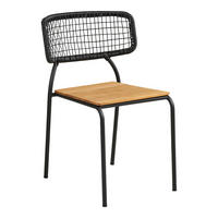 GARTENSTUHL - 4er-Set - Schwarz - Braun - Polyester - Stahl - 53 x 83 x 55 cm - Schwarz/Braun, Kunststoff/Metall (53/83/55cm) - home24