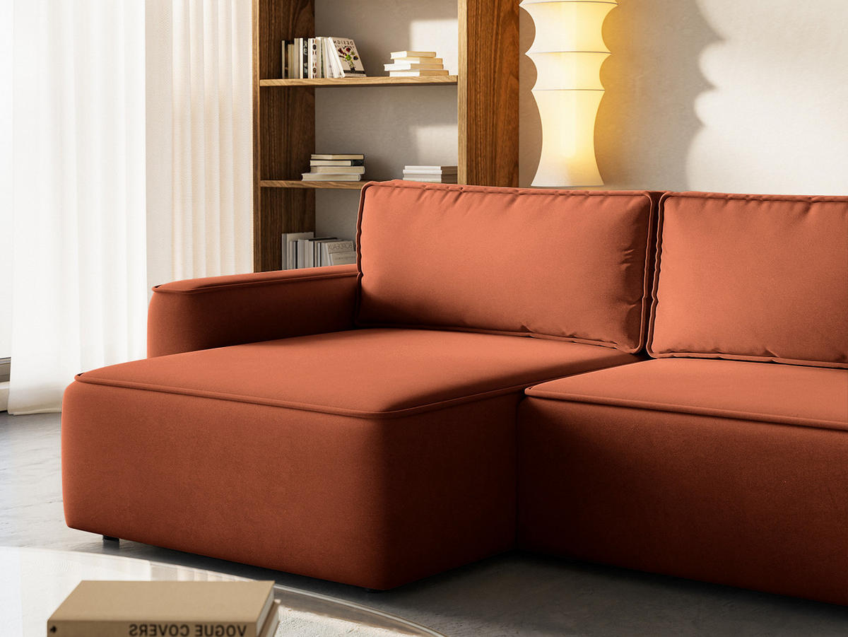 ECKSOFA Sarro mit Schlaffunktion, Rotbraun - Rostfarben, Textil (165/260cm) - Fedve