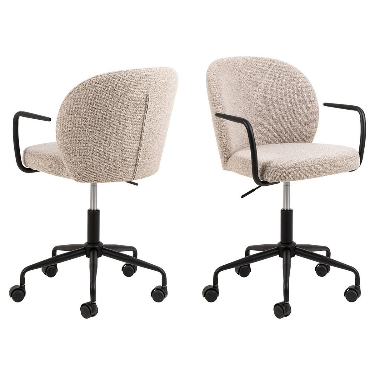 BÜROSTUHL, Patricia, Beige, Stoff, 59 x 50 x 94 cm - Beige, Textil/Metall (59/94/50cm) - ebuy24