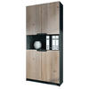 BÜROSCHRANK Logan Fronten in Eiche Nordic - Silbereichenfarben, Holzwerkstoff (82/184/37cm) - Vladon