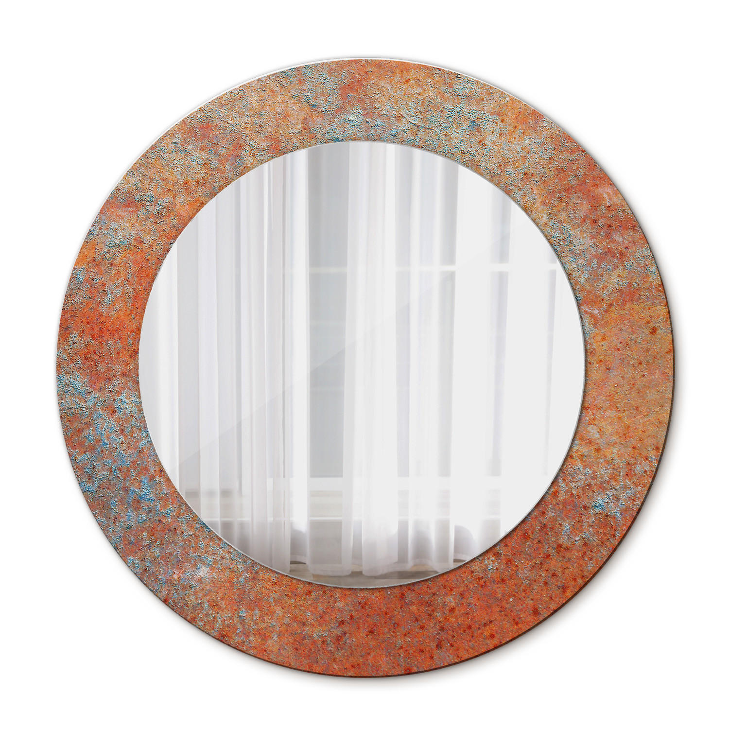 SPIEGEL Ø50 cm Rund mit Aufdruck - Orange, Glas (50/50/0.4cm) - TULUP