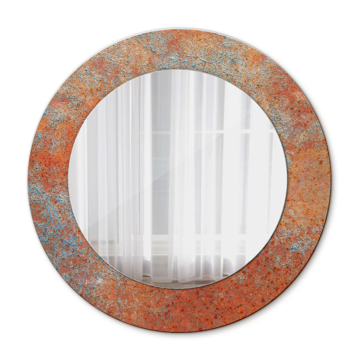 SPIEGEL Ø50 cm Rund mit Aufdruck - Orange, Glas (50/50/0.4cm) - TULUP