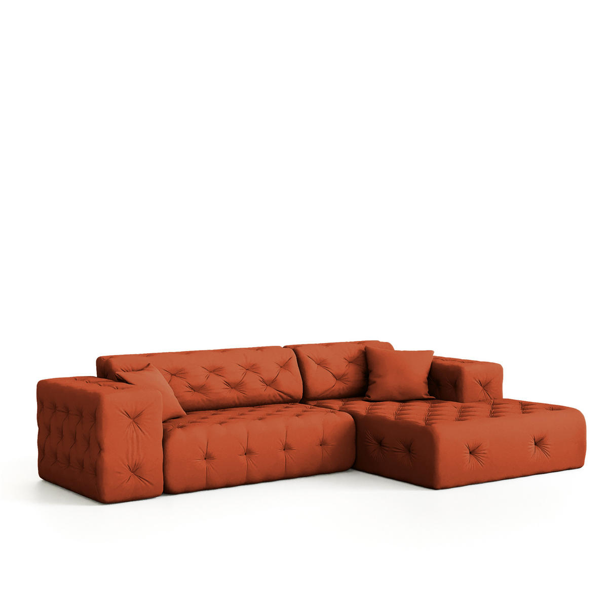 ECKSOFA Chantal - Orange, Holzwerkstoff/Textil (266/171cm) - Fun Möbel