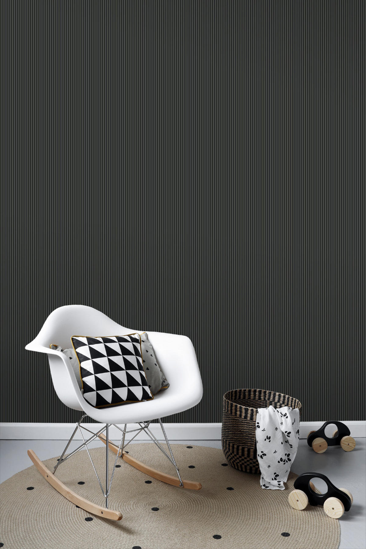 TAPETE Streifen 53 cm x 10.05 m - Schwarz, Papier (53/1000cm) - ESTAhome
