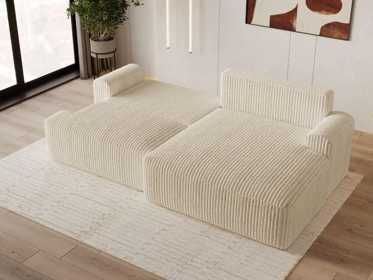 ECKSOFA Serene Beige Links - Beige, Holz/Textil (259/145cm) - Graingold