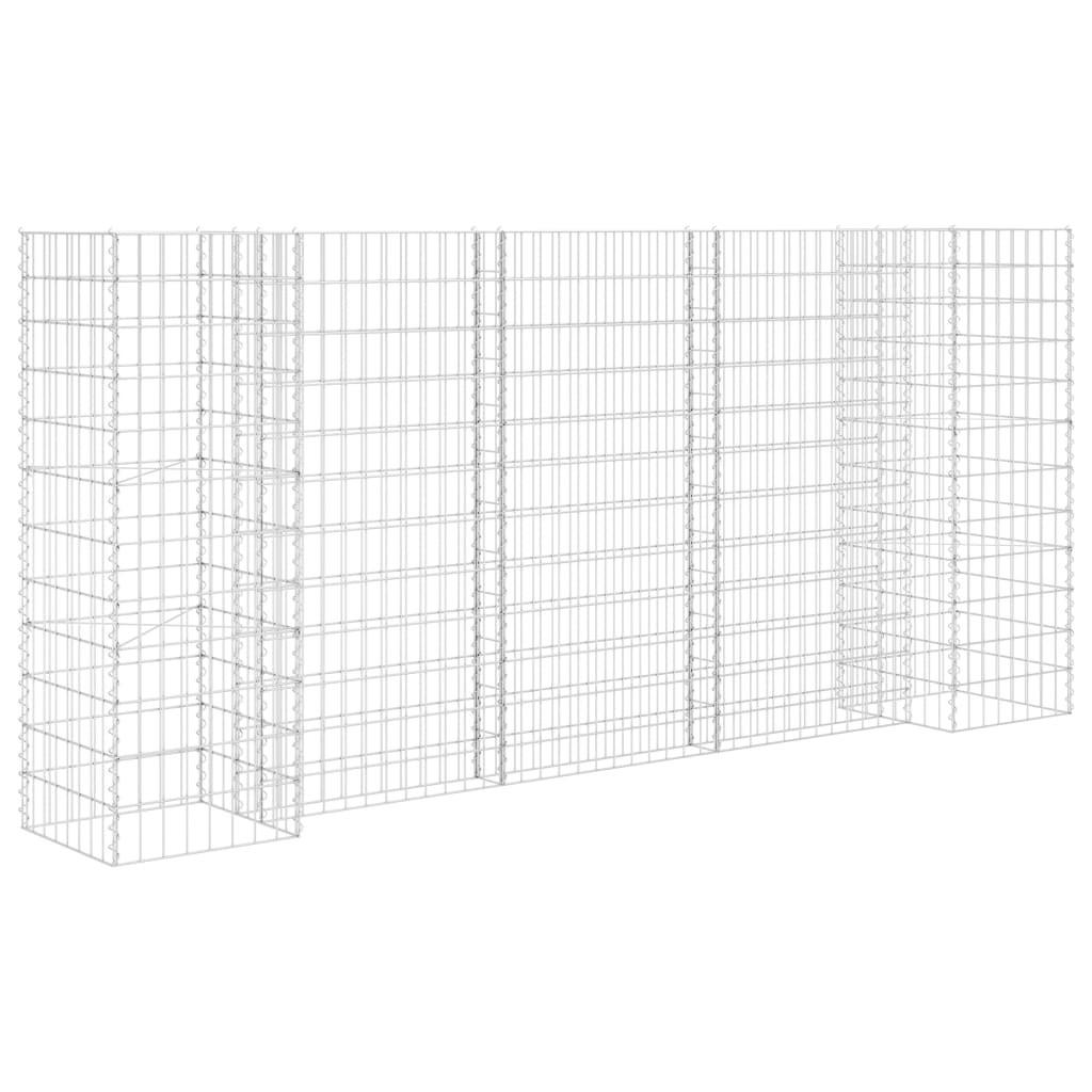 GABIONEN-PFLANZKOR H-förmiger Stahldraht 260/40/120 Cm - Silberfarben, Metall (260/120/40cm) - vidaXL